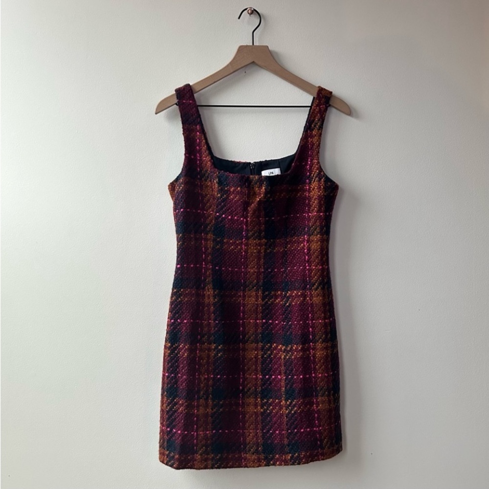 LPA Tweed Plaid Mini Dress size Medium - Picture 4 of 8